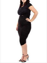 Plus Size Cap Sleeve Top and Skirt Set