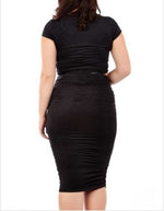 Plus Size Cap Sleeve Top and Skirt Set