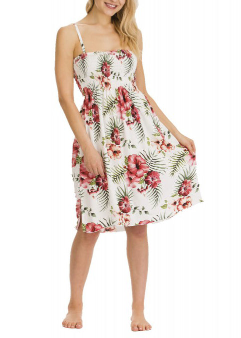 Flower Motif Midi Dress