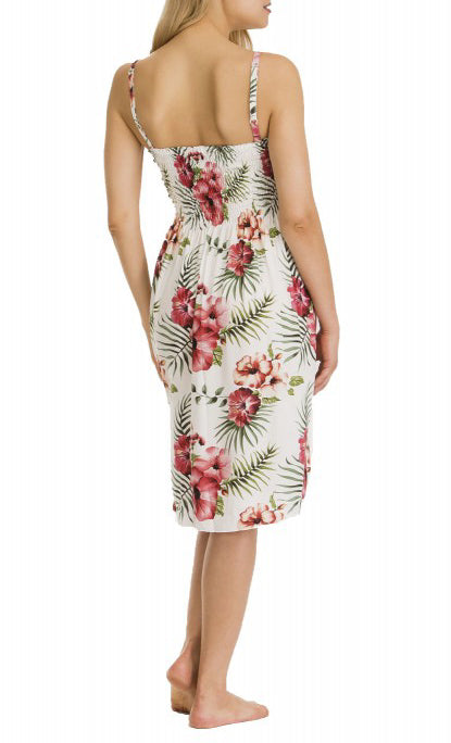 Flower Motif Midi Dress