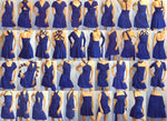 Blue Animal Print Multi Style Convertible Maxi Dress