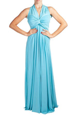 Vestido Maxi Convertible Azul Cielo Estilo Múltiple