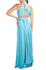 Vestido Maxi Convertible Azul Cielo Estilo Múltiple