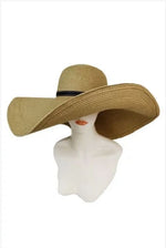Sombrero para el sol de alambre con ala extra color canela