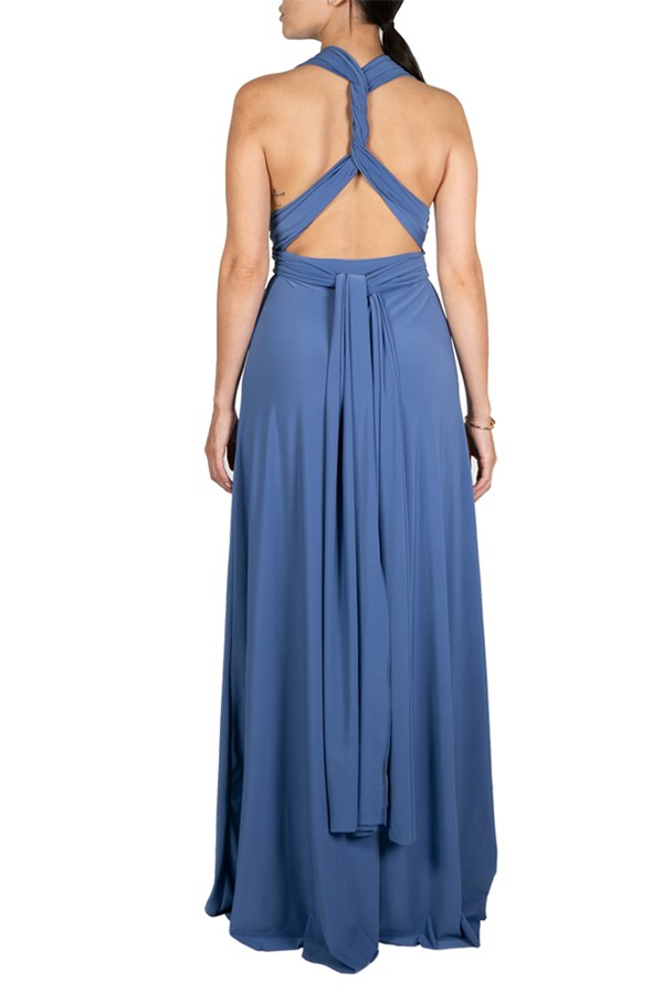 Denim Blue Multi Style Convertible Maxi Dress