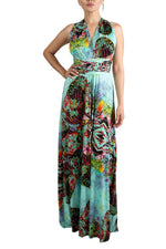 Spring Print Multi Style Convertible Maxi Dress